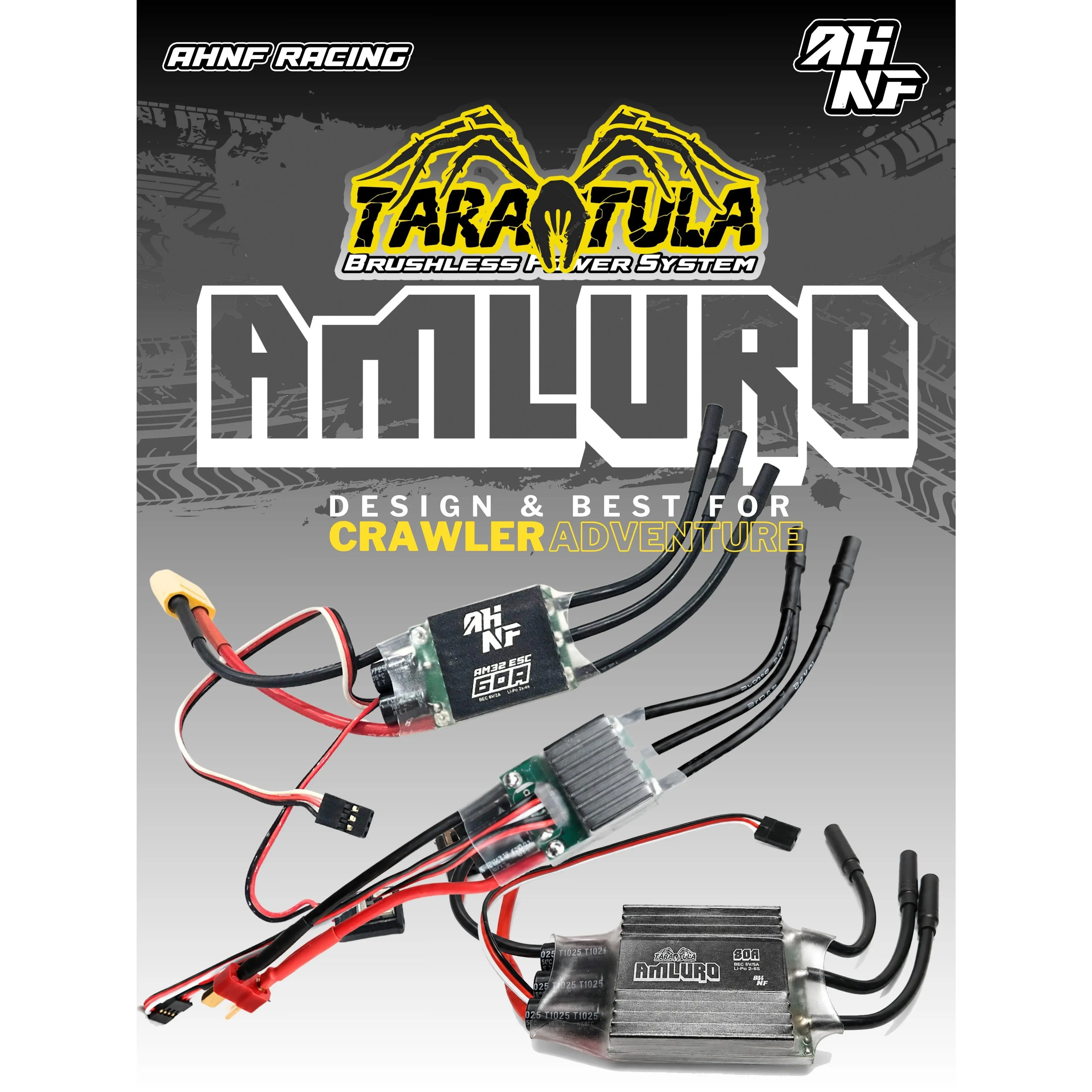 AHNF Tarantula Amluro AM32 30A 40A 2-4S 6V/2A 60A 80A 150A 2-6S 6V/5A  Programming Brushless ESC 1/12 1/10 1/8 RC Crawler Car
