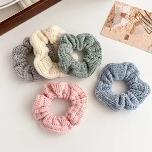 BISA COD F6251 Ikat Rambut Scrunchie Rajut / Hair Tie Polos Warna / Kuncir Rambut Korean Style / Ikat Rambut Wanita Knit Scrunchie Karet