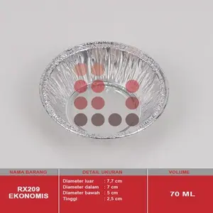 ALUMUNIUM FOIL CUP RX 209 EKONOMIS / KUE TART / PIE / ISI 50 PCS