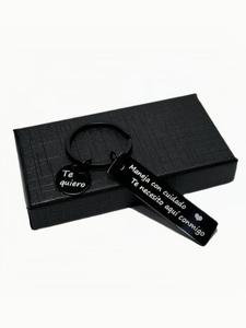 Set de regalo de llavero Conduce Seguro, estilo español con patrón de letras, regalo perfecto para cumpleaños y Día del Padre para novio