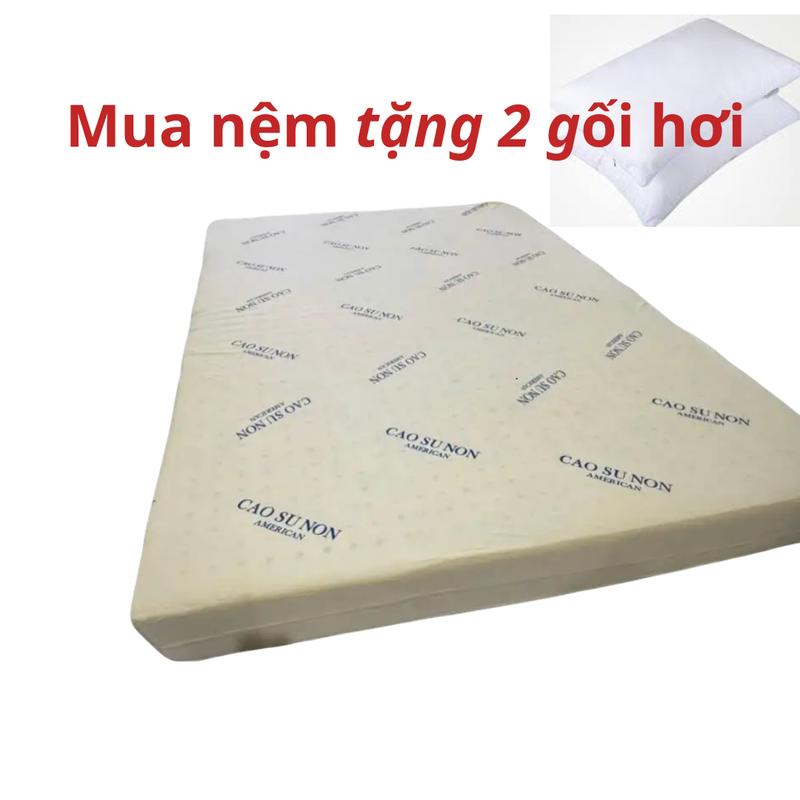 Nệm 1m8 x 2m x 15cm cao Su Non American Nệm Cao Su Độ Bền cao - Tặng 2 Gối nằm ép Hơi