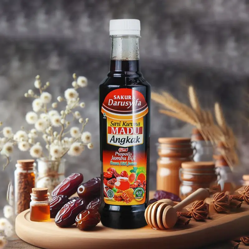 Darusyifa - Sari Kurma Madu Angkak Plus Propolis Jambu Biji  470gr Obat Tipes Bdb Dan Membantu Menaikan Trombosit Asli Original 5