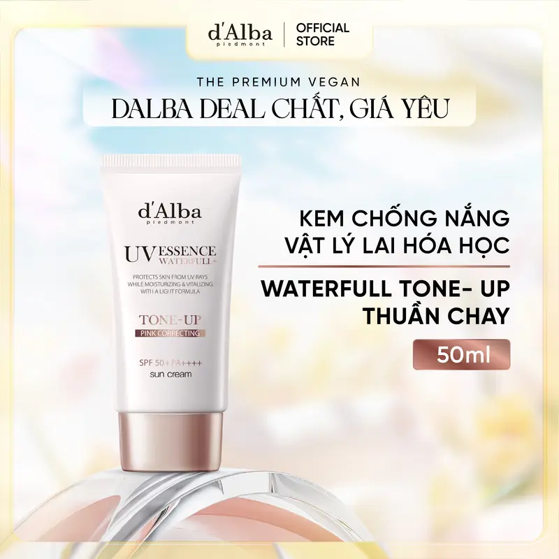 [50ml] [TONE-UP]Kem chống nắng thuần chay d'Alba Waterfull Tone-Up Sun Cream SPF50 + PA + + + + 50ml Tất cả các loại da Sunscreen Skincare SPF 50 0