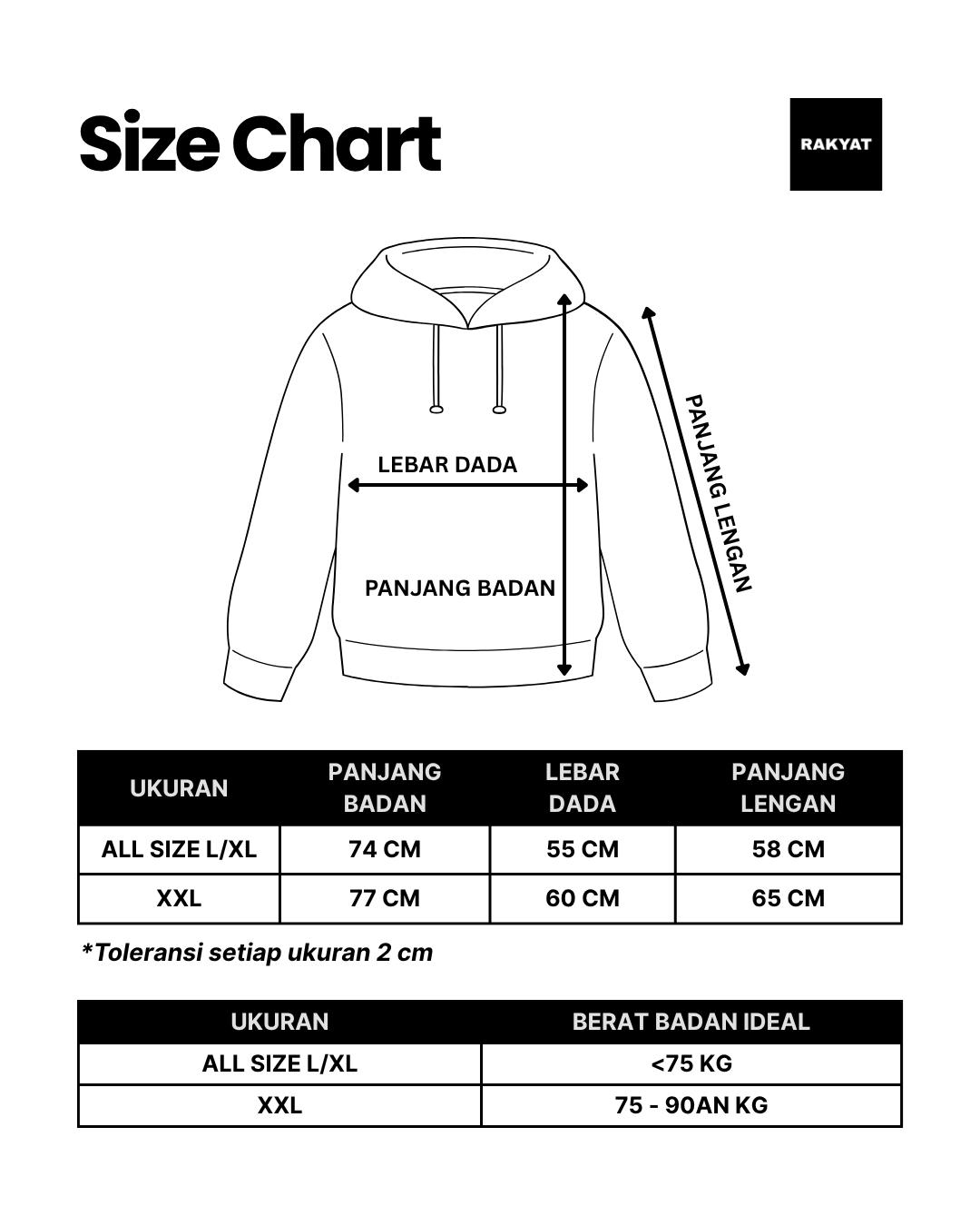 RAKYAT Kaos Basahan Kerja Berkerudung Polos