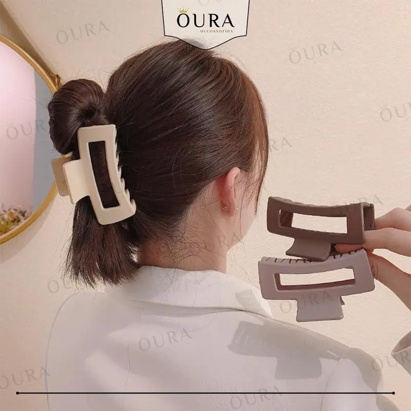 Jepitan Rambut Korea Dewasa 9 CM Warna DOFF Jepit Salon Model Kotak Jedai Korea Aesthetic 1