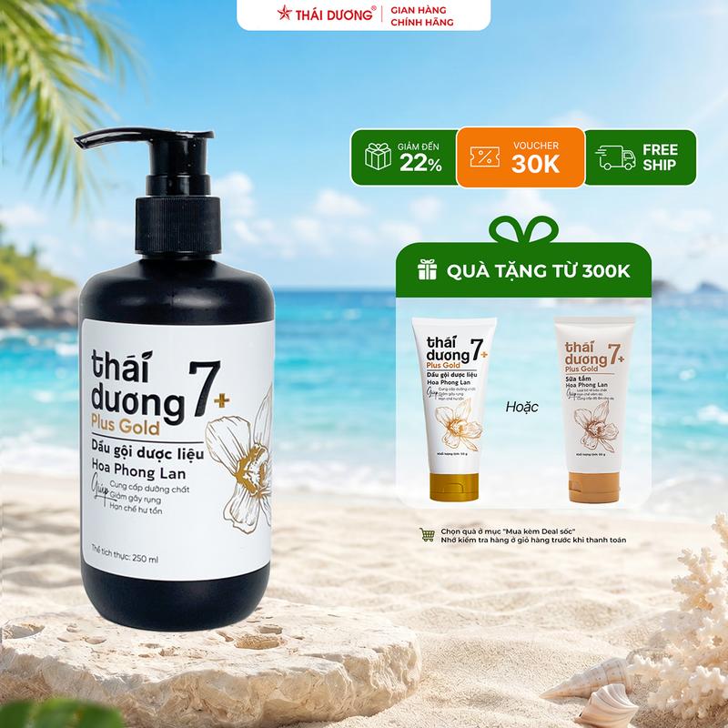 Dầu gội dược liệu Thái Dương 7 Plus Gold 250ml  - Sao Thái Dương