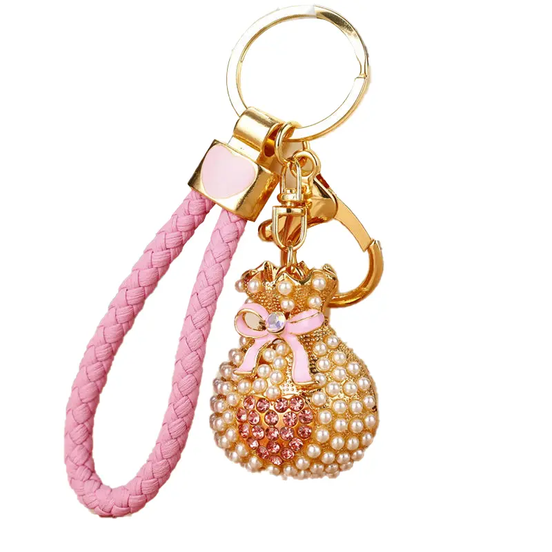 Diamond Fortune Love Bag Car Key Benti Female INS Cute Creative Bag Pendant Key Chain Circle Gift