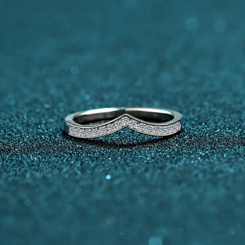 【#7】V shape Moissanite sterling S925  Rings 2