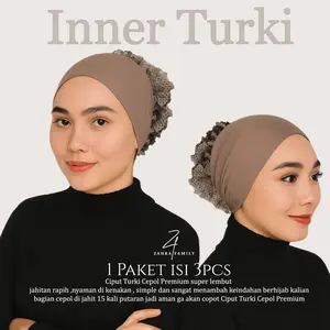 PAKET HEMAT 3 PCS CIPUT TURKI jersey PREMIUM/DALEMAN hijab zinc turkey coklat seruty dalaman hijab anti geser