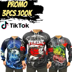 Paket 3pcs Jersey Mancing Kaos Pancing Baju Memancing Lengan Panjang - Promo Harga Terjangkau - Sport