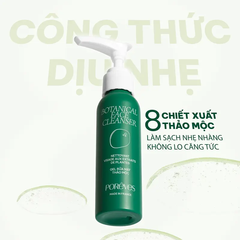 PORÊVES Gel Rửa Mặt SRM Thảo Mộc Sạch Sâu, Dịu Nhẹ BOTANICAL FACE CLEANSER 50ml | Skincare Nam Nữ Làm Đẹp Da 1