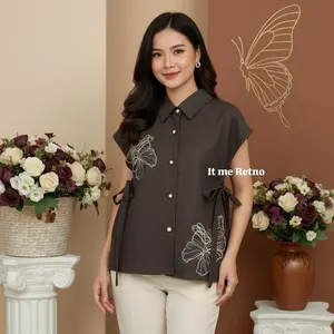 EMMY  -  Bordir Premium Rompi Wanita /  Korean Style kekinian blouse  korea  style Kemeja Wanita  dengan Bordir Vest cherish  vest  wanita agit top