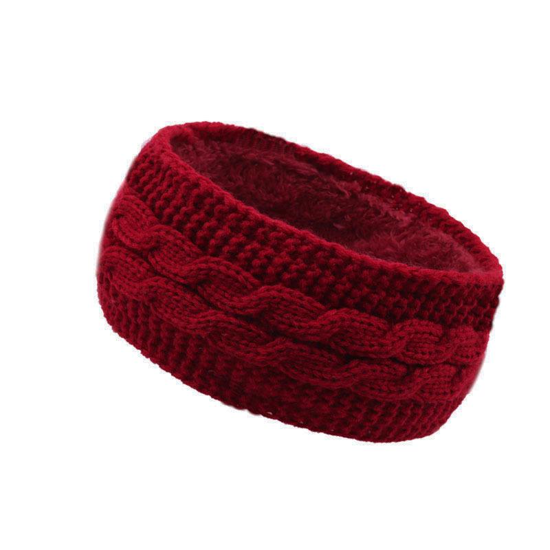 Winter plush hair accessories cross-border autumn and winter knitted headbands for warmth and sports headbands and ear protectors_voghion.com