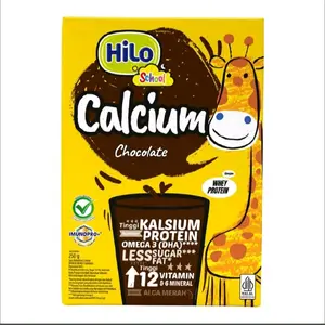 HiLo School Cokelat Susu Bubuk Tinggi Kalsium 250 g dengan 12 Vitamin & 6 Mineral untuk Kesehatan