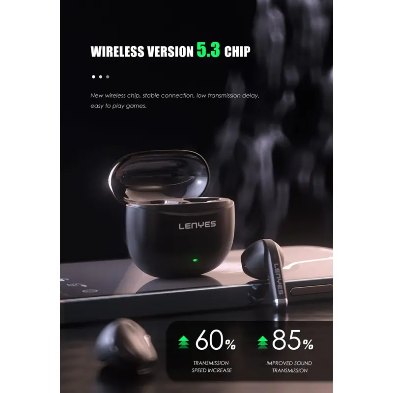 LENYES AIR 99 Wireless Headset Bluetooth 5.3 Smart Touch Earphone Hifi Stereo Earbuds 6