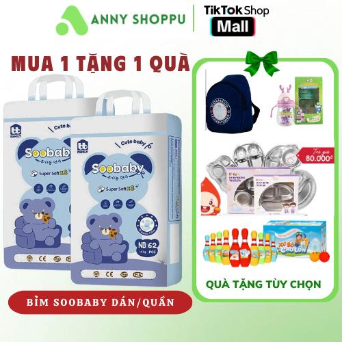  Bỉm SooBaby Tã Soobaby dán quần siêu mỏng mềm,chống tràn ban đêm thấm hút tốt 12 giờ Tã bỉm organic Soobaby đủ size 