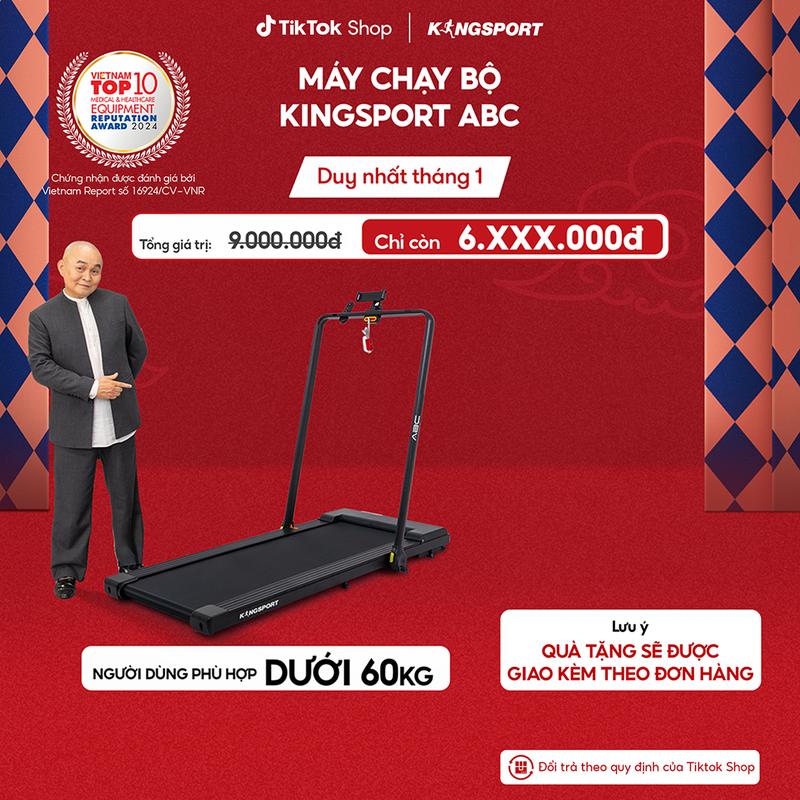   CHỈ GIAO MIỀN BẮC  Máy chạy bộ KINGSPORT ABC thảm chạy kim cương tốc độ tối đa 8km h kèm khóa an toàn 