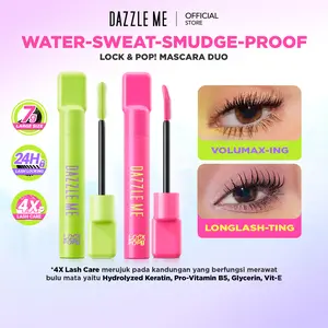[BPOM] DAZZLE ME Lock & Pop! Duo Mascara Series VoluMAX-ing and LongLASH-ting Mascara Smudgeproof Transferproof Waterproof Maskara Longlasting Tahan Lama 24 Jam