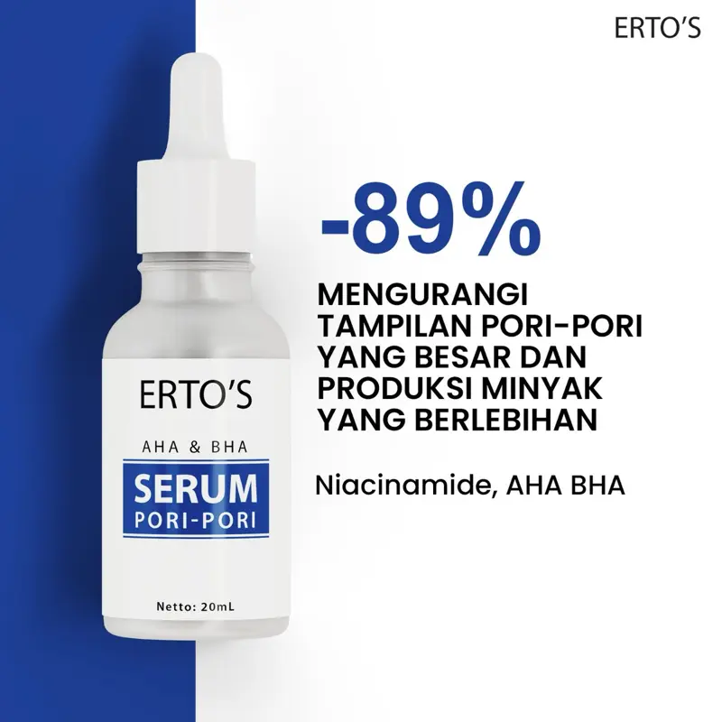 Erto's Pore Perfecting Serum/Pore Minimizer Serum / Serum Pengecil Pori / Mengencangkan dan Mengecilkan Pori / Mengontrol Minyak Wajah