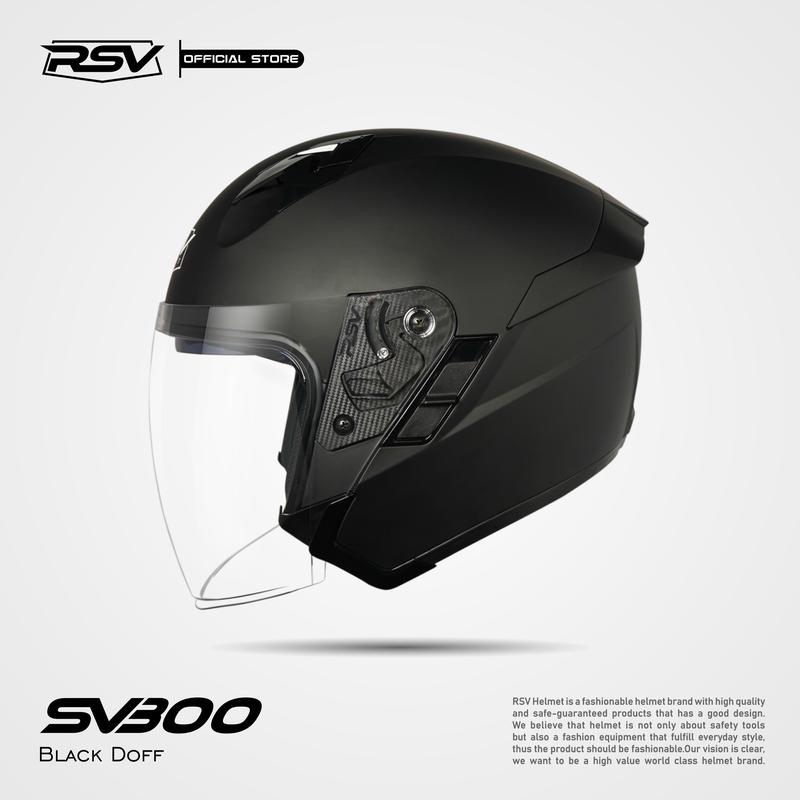 HELM Half Face RSV SV300 BLACK DOFF Motorcycle 2