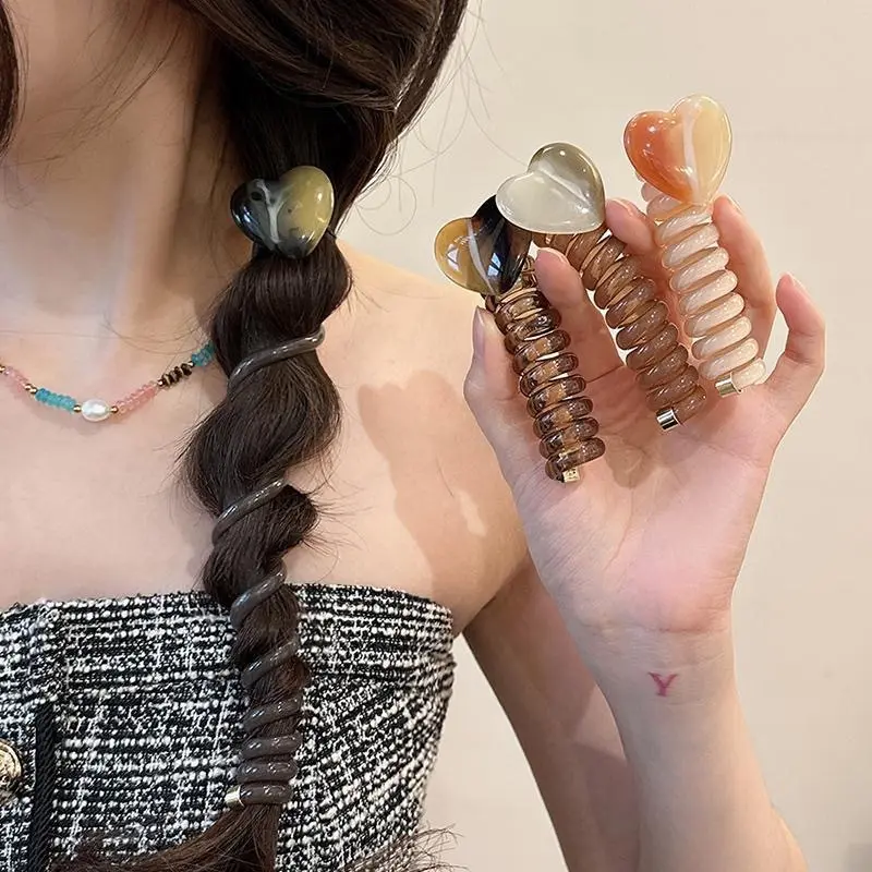 Tali Rambut Korea Ikat Rambut Spiral Wanita Jantung Tali Ika - Shop ...