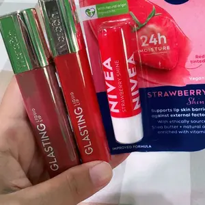 NIVEA Lip Balm ORIGINAL / STRAWBERRY 4.8 gr / Lip Balm Caring Color Coral Rose 3 in 1