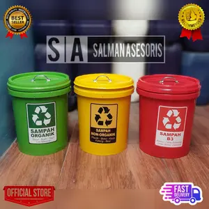 Tempat Sampah Plastik 20 Liter Organik / Non Organik / B3 / Logam / Residu / Medis / Non Medis