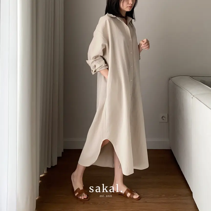 SAKAL Midi Linen Dress | Midi Dress Wanita