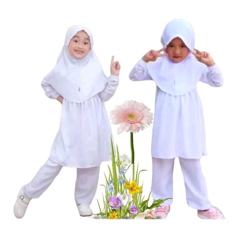 Starla Kids Set  Celana, atasan dan kerudung Bqhan Crinkle Airflow / Untuk manasuk anak /One set anak/Fashion Muslim/ Terbary 2024 / Bisa COD 4