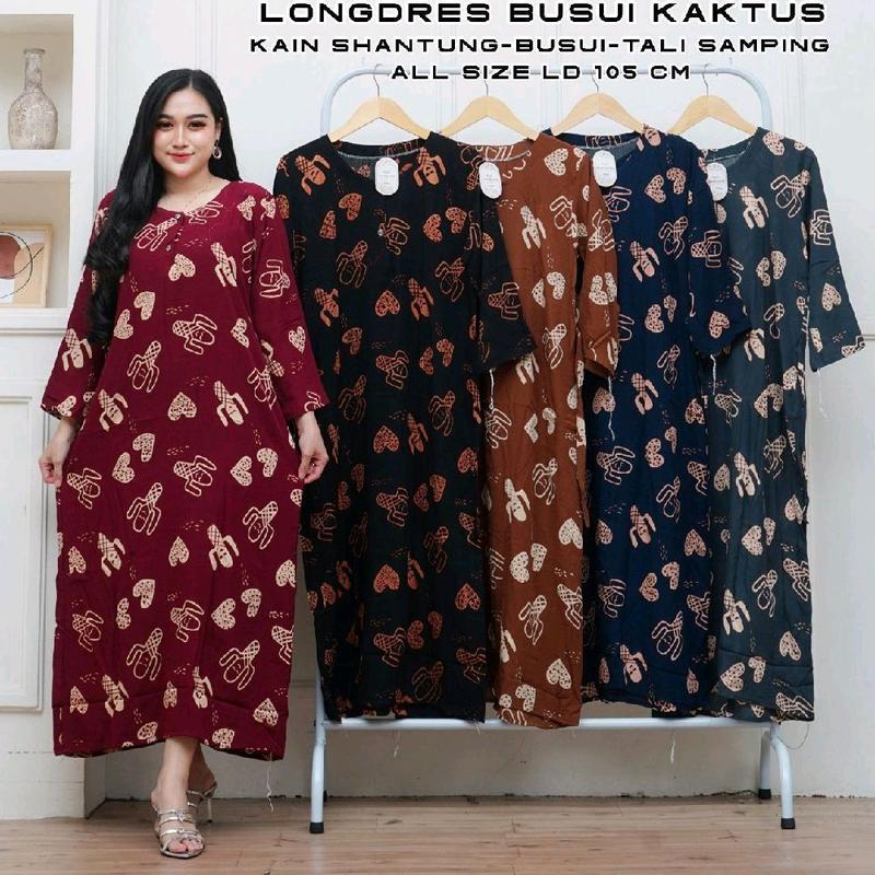 [TERMURAH]100rb dapat 3pcs LONGDRESS BUSUI JUMBO /Daster Lengan Panjang Rayon Wanita Pendek Kancing 6