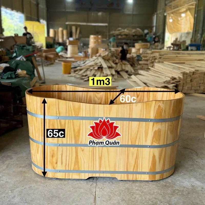 Bồn tắm gỗ thông, bồn tắm dài 1,3m ( có đặt làm riêng kích thước theo yêu cầu)