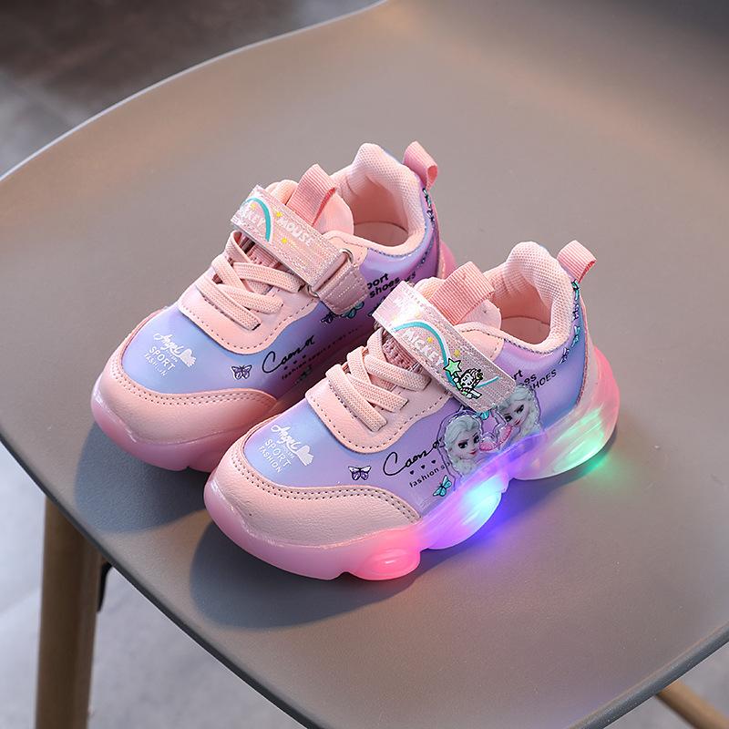 Bridge Kids - Sepatu Anak Perempuan LED RARA Frozen - Sepatu Sneakers Anak Frozen Karakter 4