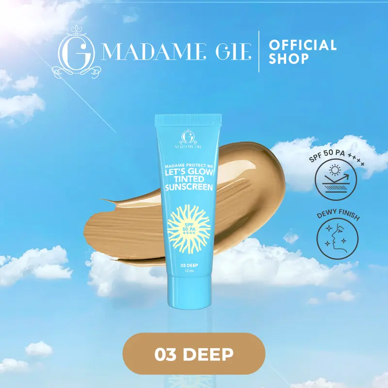 Madame Gie Protect Me Lets Glow Tinted Sunscreen SPF 50 PA ++++ - No Fragrance Perawatan Wajah Semua Jenis Kulit Facial Hitam 6