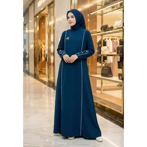 Fazira Dress Gamis Polos Casual Size S-M L-XL 3L-XXL Pakaian Muslim Wanita Bahan Sabrina Anti UV
