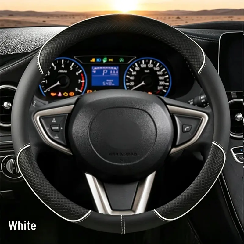 Penutup Roda Kemudi Mobil Kulit Microfiber Toyota 15 inci 38cm untuk Camry Corolla Harrier Fortuner Yaris CHR Vios Prius Alphard Mobil Kulit PU Penutup Stereng Roda Kemudi Berdiameter 38cm Penutup Roda Mobil Antiselip Bersirkula
