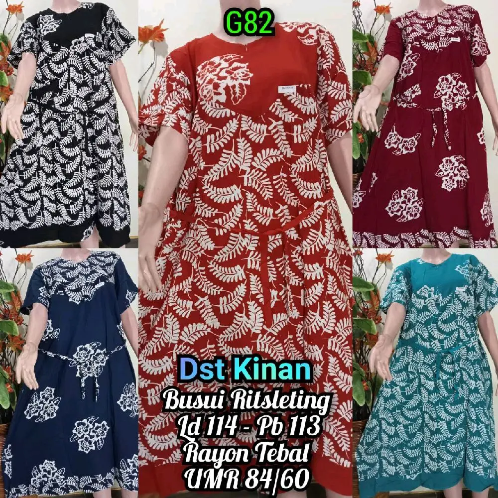 Daster Kinan Busui Friendly Rayon Tebal - Baju Tidur Wanita - Motif