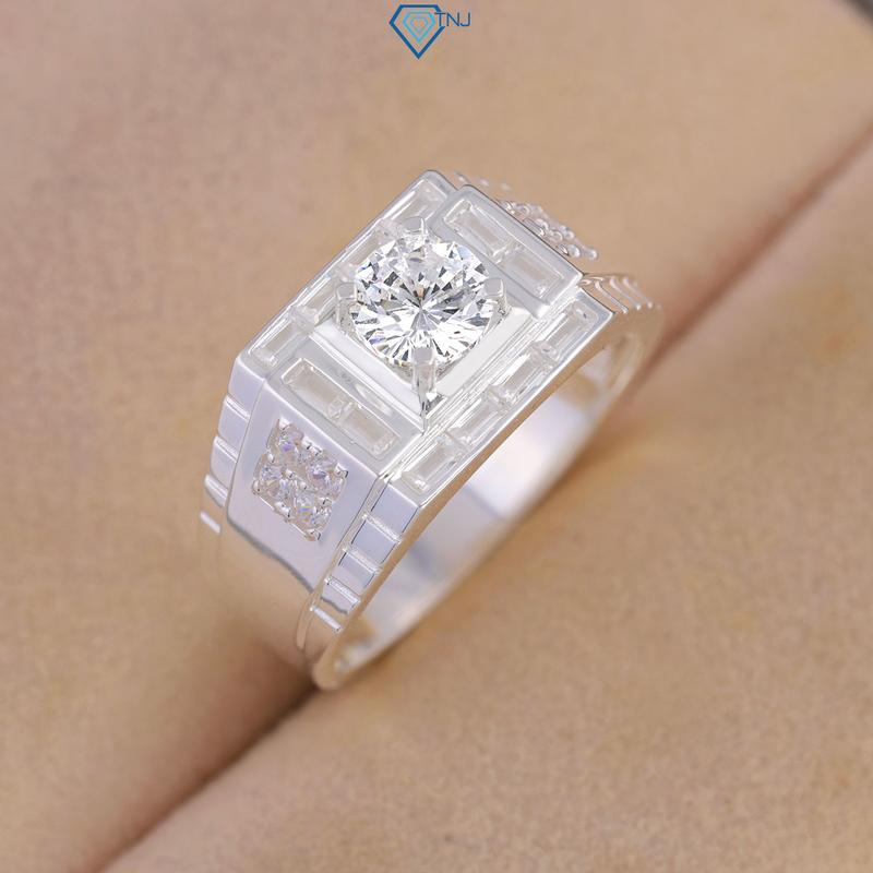 Nhẫn nam bạc bản vừa đính đá Cubic Zirconia 6ly cao cấp NNA0855 - Trang Sức TNJ
