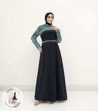 Gambar GAMIS OZIAS JETBLACK 03931 LD 105 I Gaun Remaja Muslimah I Fashion Muslim Nyaman Panjang Dress Santai - hitam combi Matcha dari Ozias.id Kota Administrasi Jakarta Barat 4 Tokopedia