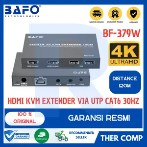 BAFO HDMI KVM EXTENDER 120 METER VIA KABEL LAN CAT6 BF-379W