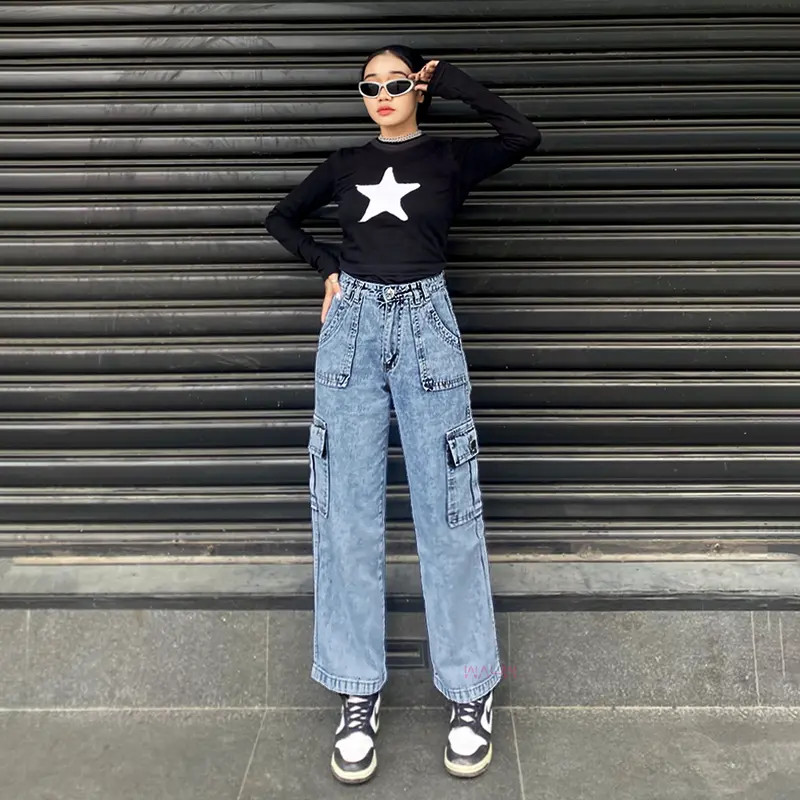 WAUW - CRUEL Highwaist Loose Cargo Jeans Cat. 1 2
