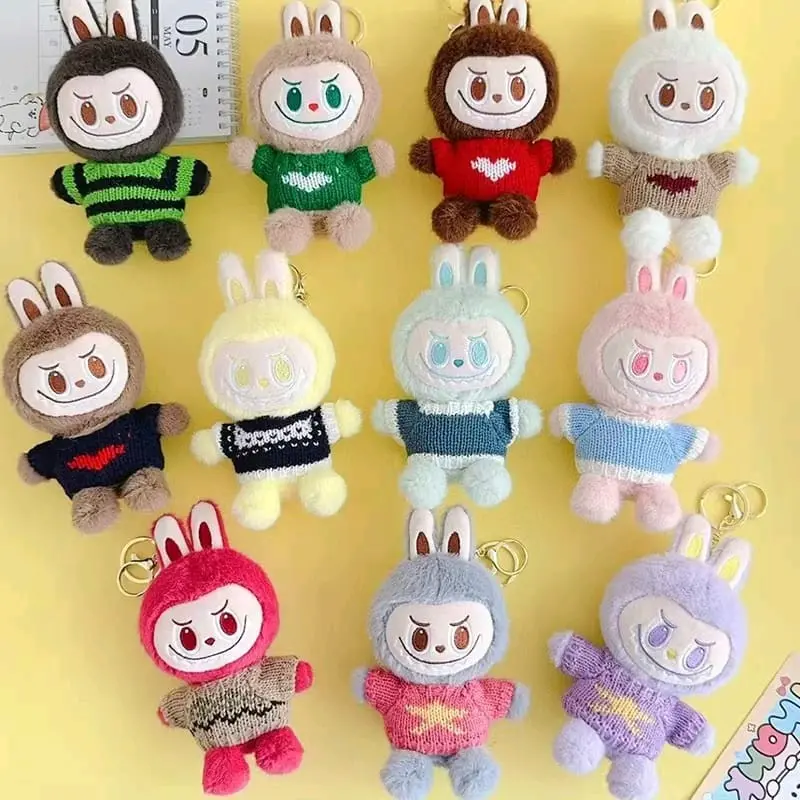 KEYCHAIN GANTUNGAN KUNCI / TAS LABUBU FULL BODY BAJU RAJUT BISA LEPAS PASANG 1