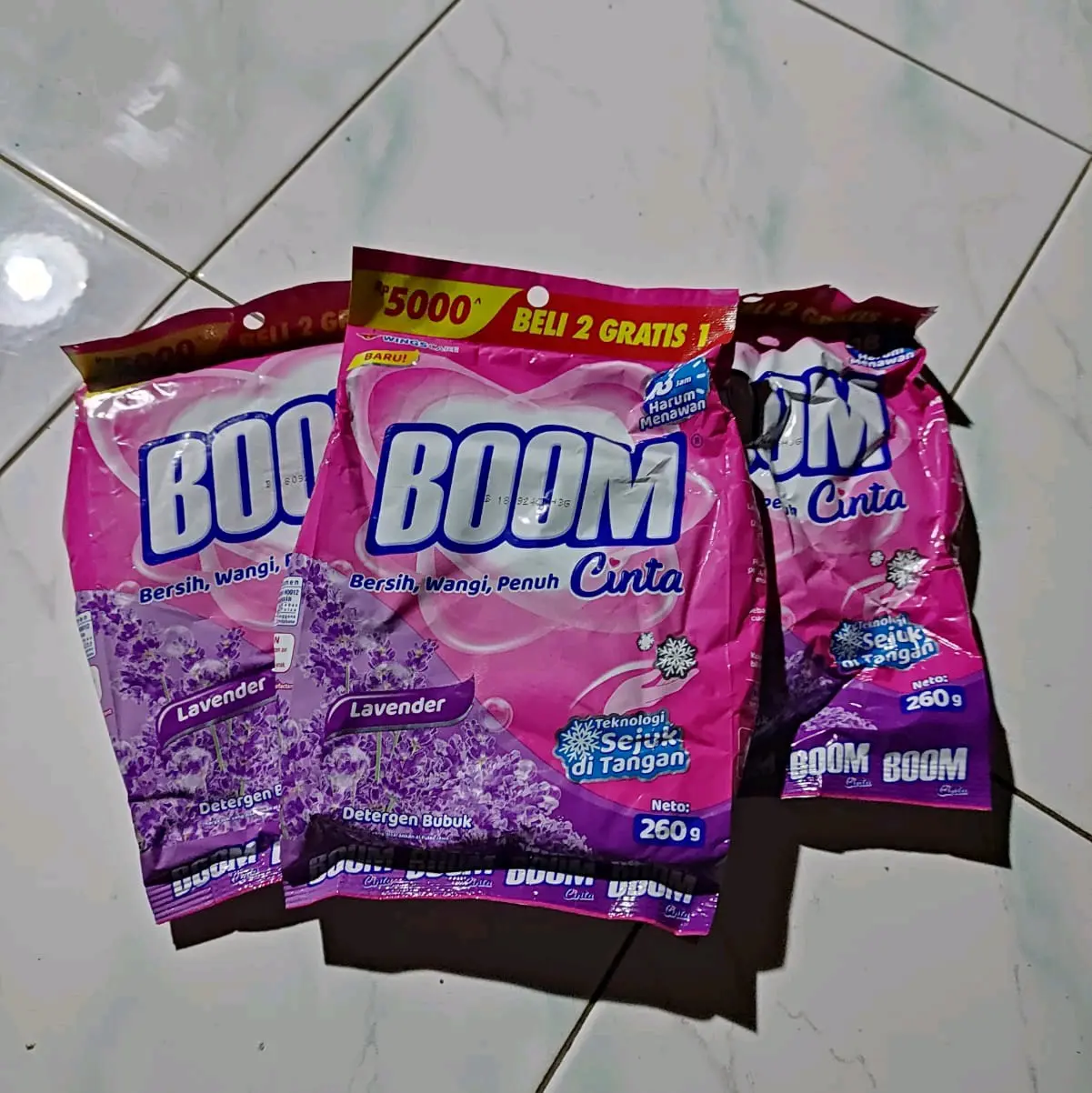 Deterjen Boom 3 Pcs Kemasan 5000 Berat 260 Gram - Promo