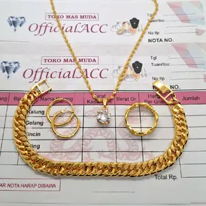 Satu Set Perhiasan Wanita Komplit Ma5 Muda Free Surat Dari Toko Anti karat Dan Tidak Luntur