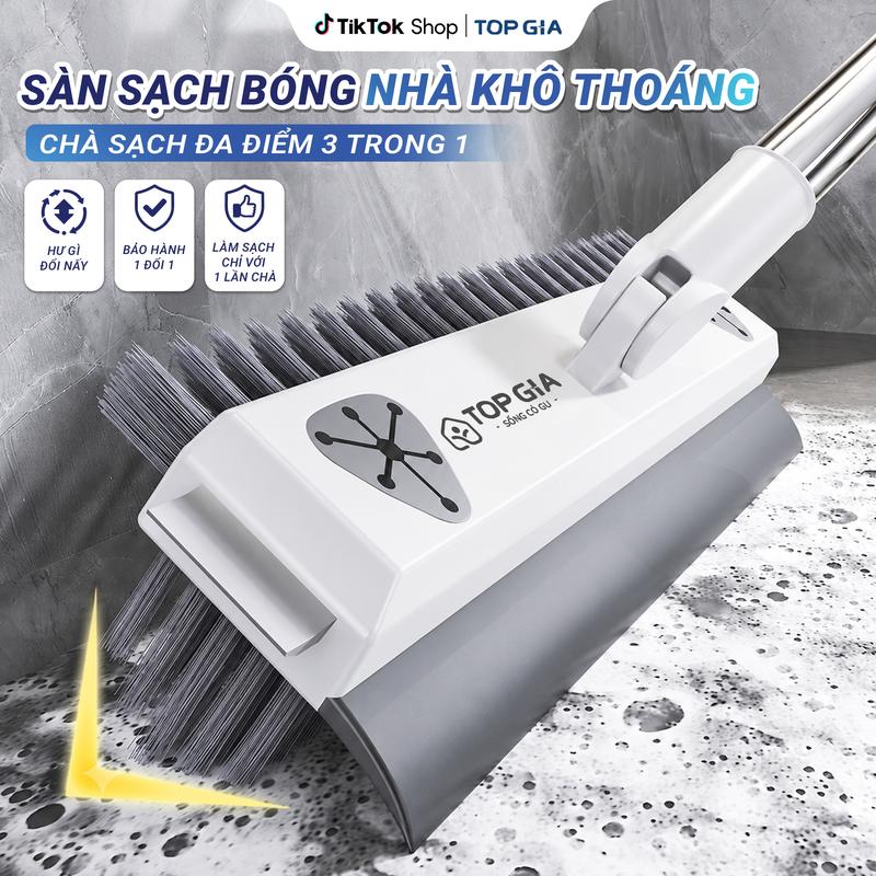 Cây chà sàn 3 in 1 TopGia cao cấp xoay 180 độ thông minh gạt nước ch