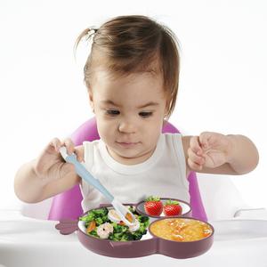 Baby Dinner Plate Set Toddler Silicone Divided Suction Plate Silicone Baby Feeding Set
