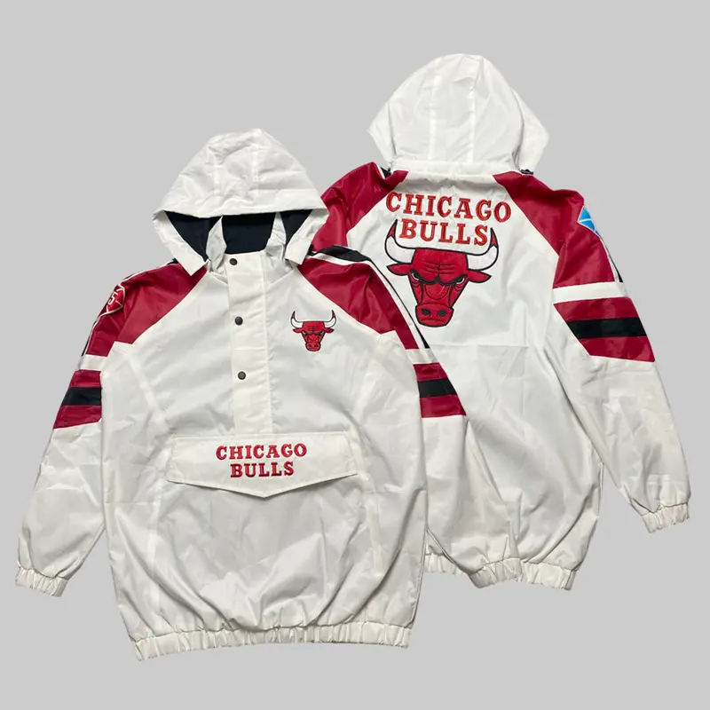 Jaket Peria Wanita Cagoule Chicago Bulls Pria Wanita Outdor Windbreaker 0