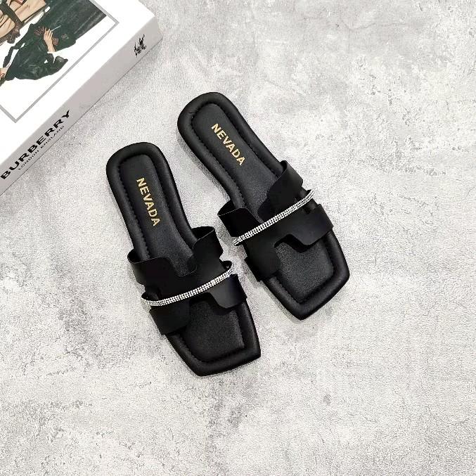 Sandal Korea Teplek Terbaru Model H Diamond - NANA STORE - Wanita, Sendal Cewek Canvas 4