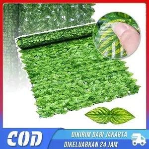 Rumput Dinding Ukuran 1m x 3m /Daun Dollar Plastik Sintetis Vertical Garden / hiasan Cafe Alami/ pernikahan /import /artificial / hiasan Hijau Semangka Tanaman