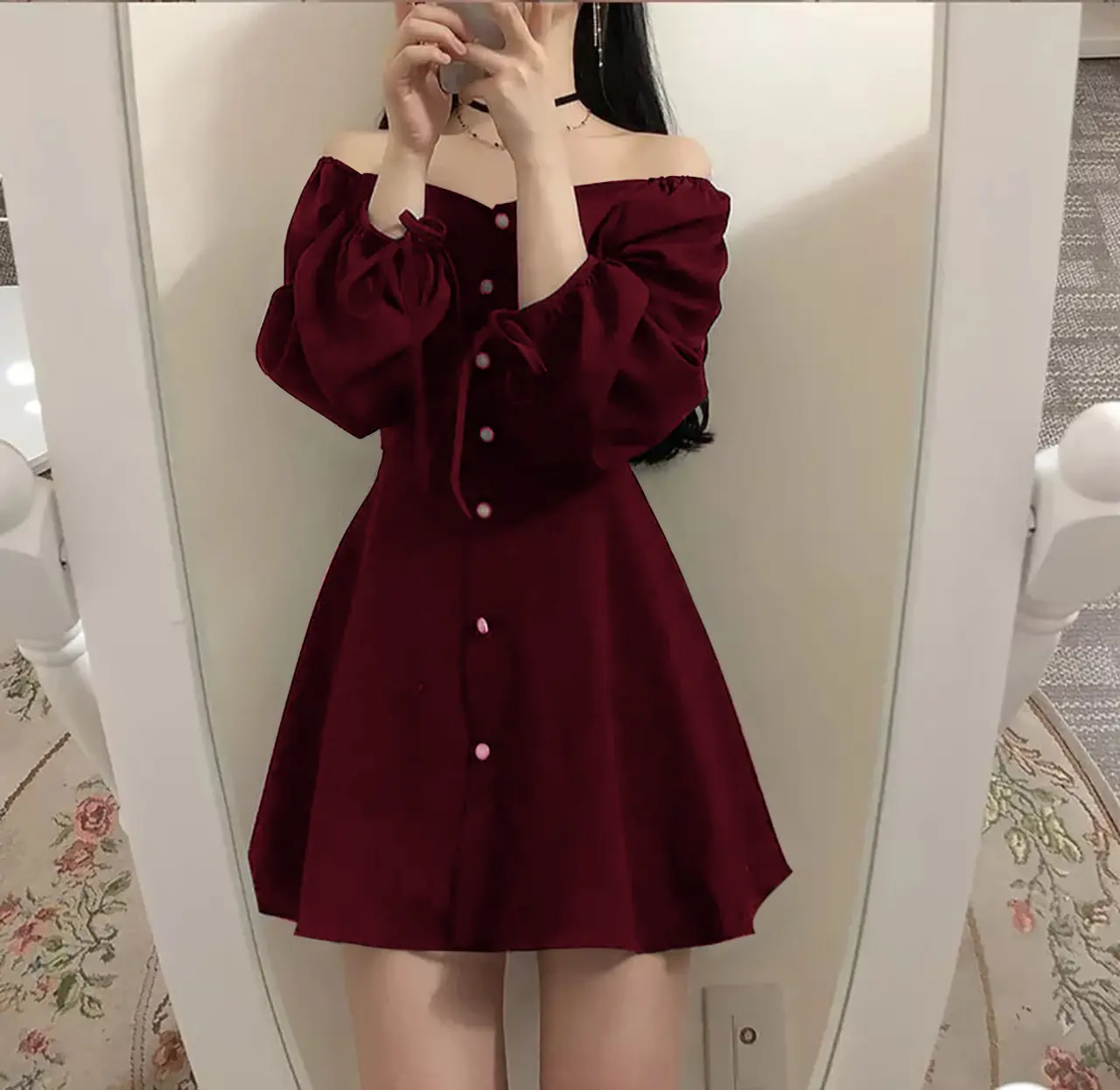 RO Dress Gwen Ld 100 cm P 85 cm B 182 gr Mosscrepe Viscose #4127