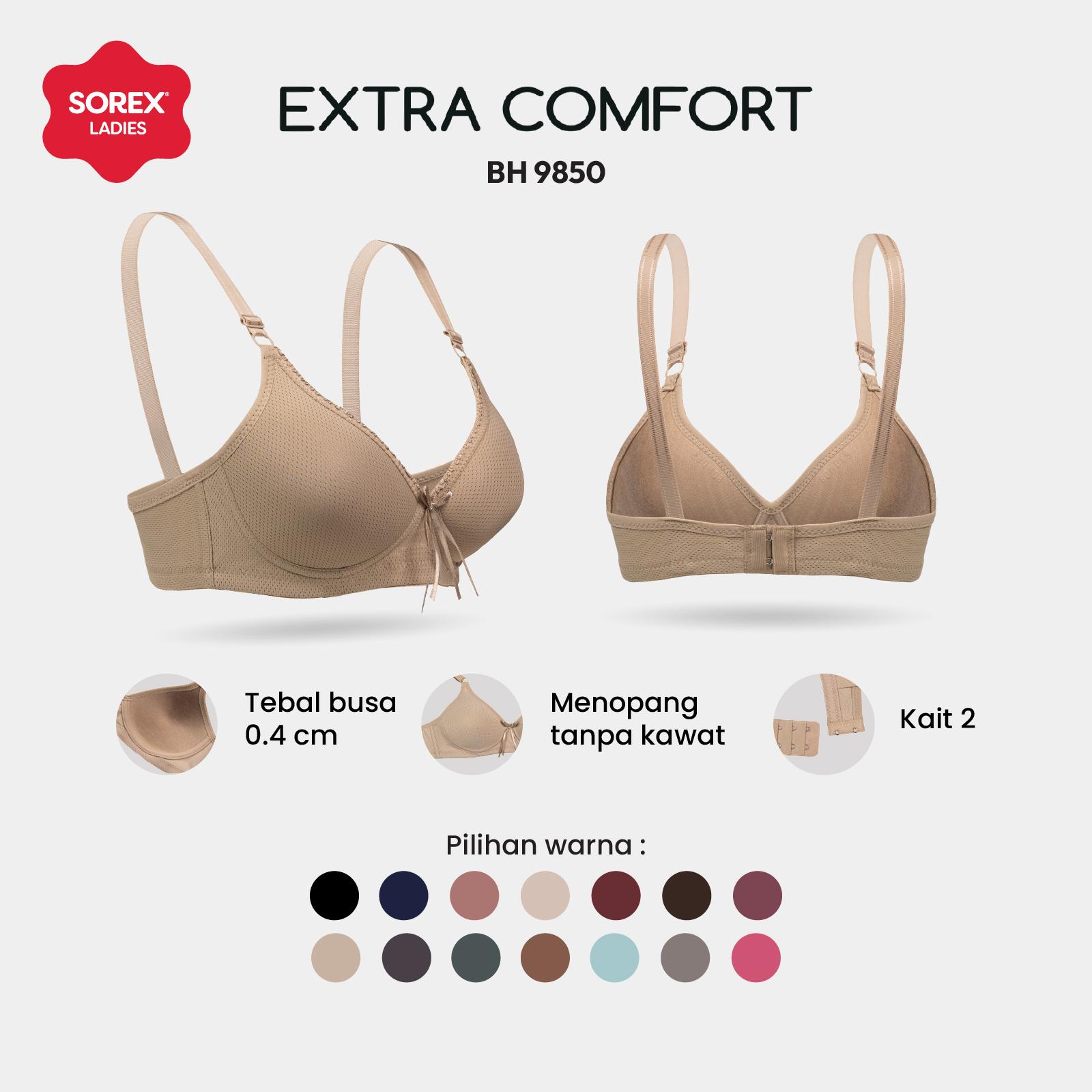 Sorex Bra Extra Comfort Busa Tanpa Kawat Kait 2 Setara Cup B BH 9850